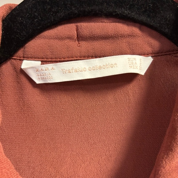 Zara Women's Rust Blouse with Black Bow - Picture 4 of 4